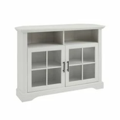 Tasi Traditional Windowpane Corner TV Stand for TVs up to 50" - Saracina Home Solid Black -Cheap TV Stands Store unnamed file 338