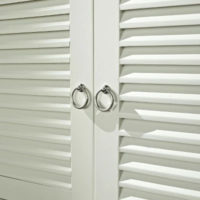 Traditional Wood Highboy Storage Corner TV Stand for TVs up to 55" White - Saracina Home 3 Traditional Wood Highboy Storage Corner TV Stand for TVs up to 55" White - Saracina Home