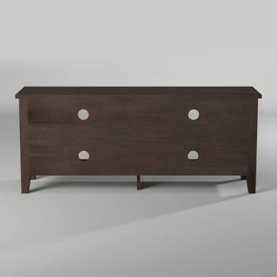 Farmhouse 4 Cubby Wood Open Storage TV Stand for TVs up to 65" - Saracina Home Driftwood 9 Farmhouse 4 Cubby Wood Open Storage TV Stand for TVs up to 65" - Saracina Home Driftwood - Image 7