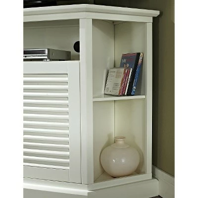 Traditional Wood Highboy Storage Corner TV Stand for TVs up to 55" White - Saracina Home 4 Traditional Wood Highboy Storage Corner TV Stand for TVs up to 55" White - Saracina Home - Image 2