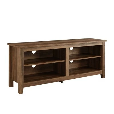 Farmhouse 4 Cubby Wood Open Storage TV Stand for TVs up to 65" - Saracina Home Driftwood 18 Farmhouse 4 Cubby Wood Open Storage TV Stand for TVs up to 65" - Saracina Home Driftwood - Image 16