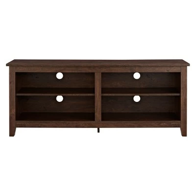 Farmhouse 4 Cubby Wood Open Storage TV Stand for TVs up to 65" - Saracina Home Driftwood 19 Farmhouse 4 Cubby Wood Open Storage TV Stand for TVs up to 65" - Saracina Home Driftwood - Image 17