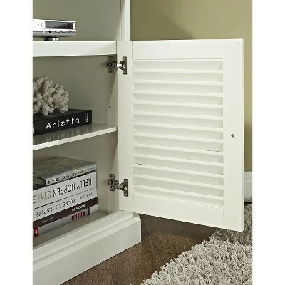 Traditional Wood Highboy Storage Corner TV Stand for TVs up to 55" White - Saracina Home 5 Traditional Wood Highboy Storage Corner TV Stand for TVs up to 55" White - Saracina Home - Image 3