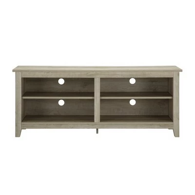 Farmhouse 4 Cubby Wood Open Storage TV Stand for TVs up to 65" - Saracina Home Driftwood 21 Farmhouse 4 Cubby Wood Open Storage TV Stand for TVs up to 65" - Saracina Home Driftwood - Image 19