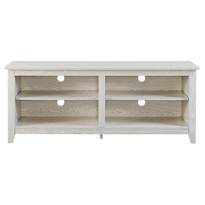 Farmhouse 4 Cubby Wood Open Storage TV Stand for TVs up to 65" - Saracina Home Driftwood 22 Farmhouse 4 Cubby Wood Open Storage TV Stand for TVs up to 65" - Saracina Home Driftwood - Image 20