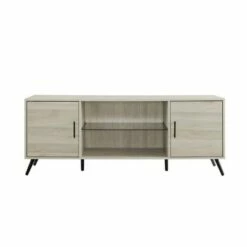 2 Door Mid-Century Modern Wood Storage TV Stand for TVs up to 65" - Saracina Home Dark Walnut -Cheap TV Stands Store unnamed file 3427