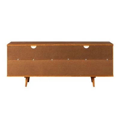 Cara Mid-Century Modern 3 Drawer TV Stand for TVs up to 65" - Saracina Home Caramel 9 Cara Mid-Century Modern 3 Drawer TV Stand for TVs up to 65" - Saracina Home Caramel - Image 7
