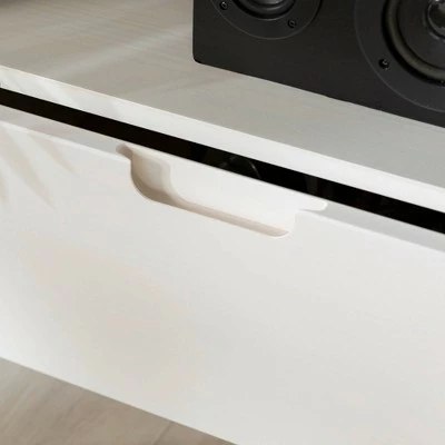 Cara Mid-Century Modern 3 Drawer TV Stand for TVs up to 65" - Saracina Home Caramel 10 Cara Mid-Century Modern 3 Drawer TV Stand for TVs up to 65" - Saracina Home Caramel - Image 8