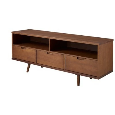 Cara Mid-Century Modern 3 Drawer TV Stand for TVs up to 65" - Saracina Home Caramel 20 Cara Mid-Century Modern 3 Drawer TV Stand for TVs up to 65" - Saracina Home Caramel - Image 18