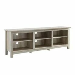 Farmhouse 6 Cubby Wood Open Storage Wood TV Stand for TVs up to 80" - Saracina Home Gray Wash -Cheap TV Stands Store unnamed file 3525