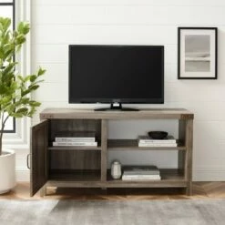 Clarabelle Rustic Farmhouse Barn Door TV Stand for TVs up to 50" - Saracina Home Gray Wash -Cheap TV Stands Store unnamed file 3542