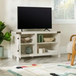 Clarabelle Rustic Farmhouse Barn Door TV Stand for TVs up to 50" - Saracina Home Gray Wash -Cheap TV Stands Store unnamed file 3549