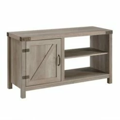 Clarabelle Rustic Farmhouse Barn Door TV Stand for TVs up to 50" - Saracina Home Gray Wash -Cheap TV Stands Store unnamed file 3550