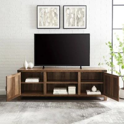 Modern Farmhouse Barn Door TV Stand for TVs up to 80" - Saracina Home White Oak 8 Modern Farmhouse Barn Door TV Stand for TVs up to 80" - Saracina Home White Oak - Image 6