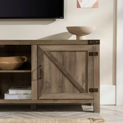 Modern Farmhouse Barn Door TV Stand for TVs up to 80" - Saracina Home White Oak 13 Modern Farmhouse Barn Door TV Stand for TVs up to 80" - Saracina Home White Oak - Image 11
