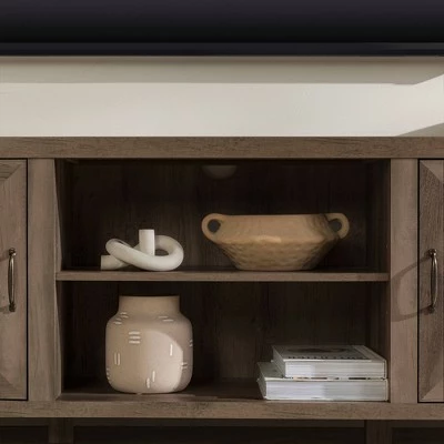 Modern Farmhouse Barn Door TV Stand for TVs up to 80" - Saracina Home White Oak 14 Modern Farmhouse Barn Door TV Stand for TVs up to 80" - Saracina Home White Oak - Image 12