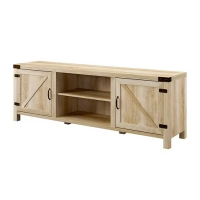 Modern Farmhouse Barn Door TV Stand for TVs up to 80" - Saracina Home White Oak 19 Modern Farmhouse Barn Door TV Stand for TVs up to 80" - Saracina Home White Oak - Image 17