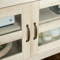 2 Door Wood Closed Storage Console TV Stand for TVs up to 50" - Saracina Home Brown -Cheap TV Stands Store unnamed file 3600