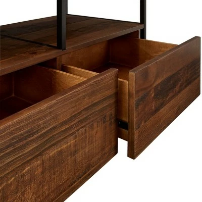 Felicia Rustic Industrial Metal/Wood TV Stand Console Table - Inspire Q 8 Felicia Rustic Industrial Metal/Wood TV Stand Console Table - Inspire Q - Image 6