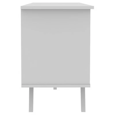 Modern Contemporary Simple Wood Storage Console TV Stand for TVs up to 65" - Saracina Home Gray 4 Modern Contemporary Simple Wood Storage Console TV Stand for TVs up to 65" - Saracina Home Gray - Image 2