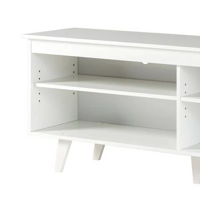 Modern Contemporary Simple Wood Storage Console TV Stand for TVs up to 65" - Saracina Home Gray 6 Modern Contemporary Simple Wood Storage Console TV Stand for TVs up to 65" - Saracina Home Gray - Image 4