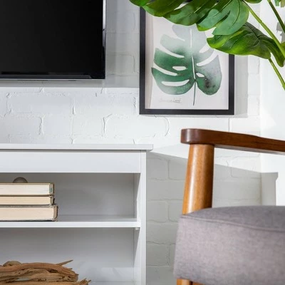 Modern Contemporary Simple Wood Storage Console TV Stand for TVs up to 65" - Saracina Home Gray 8 Modern Contemporary Simple Wood Storage Console TV Stand for TVs up to 65" - Saracina Home Gray - Image 6