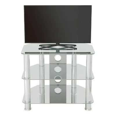 Cable Management TV Stand for TVs up to 32" Silver/Clear - AVF 5 Cable Management TV Stand for TVs up to 32" Silver/Clear - AVF - Image 3