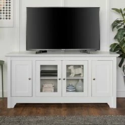Closed Storage Wood TV Stand Console for TVs up to 55" - Saracina Home Vintage Gray -Cheap TV Stands Store unnamed file 3663