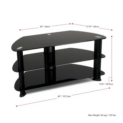 Corner TV Stand for TVs up to 43" Black - CorLiving 6 Corner TV Stand for TVs up to 43" Black - CorLiving - Image 4