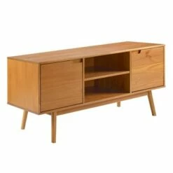 Solid Wood Mid-Century Modern TV Stand for TVs up to 65" - Saracina Home Caramel -Cheap TV Stands Store unnamed file 3719