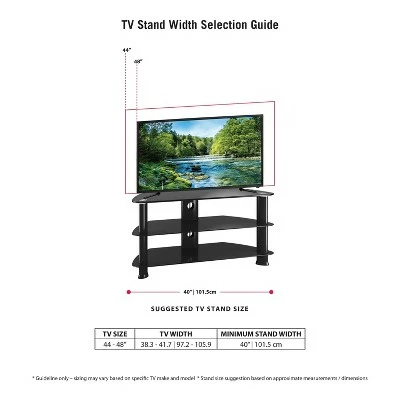 Corner TV Stand for TVs up to 43" Black - CorLiving 7 Corner TV Stand for TVs up to 43" Black - CorLiving - Image 5