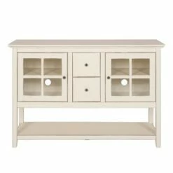 Tasi Modern Farmhouse with Lower Shelf TV Stand for TVs up to 58" - Saracina Home Antique Red -Cheap TV Stands Store unnamed file 3748