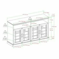 Transitional 4 Door Windowpane TV Stand for TVs up to 65" - Saracina Home White -Cheap TV Stands Store unnamed file 3768