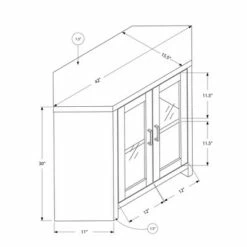 Glass Doors Corner TV Stand for TVs up to 42" Dark Taupe - EveryRoom -Cheap TV Stands Store unnamed file 378