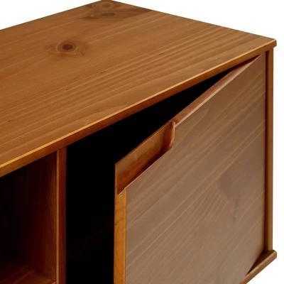 Solid Wood Mid-Century Modern TV Stand for TVs up to 80" - Saracina Home Caramel 4 Solid Wood Mid-Century Modern TV Stand for TVs up to 80" - Saracina Home Caramel - Image 2