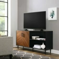 Angelo Modern 2 Door Bookmatch TV Stand for TVs up to 65" - Saracina Home Solid White