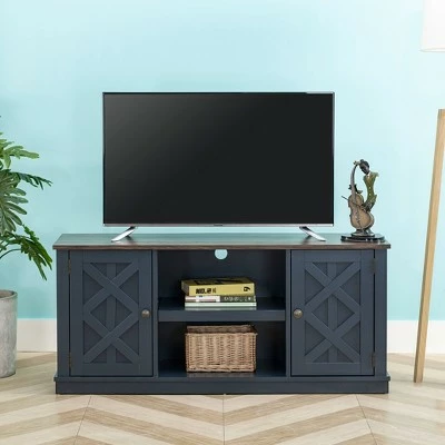 54" TV Stand for TVs up to 65" Navy - Home Essentials 3 54" TV Stand for TVs up to 65" Navy - Home Essentials