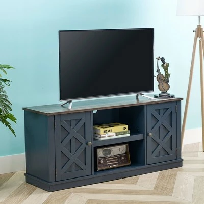 54" TV Stand for TVs up to 65" Navy - Home Essentials 4 54" TV Stand for TVs up to 65" Navy - Home Essentials - Image 2