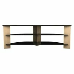 Glass Shelves TV Stand for TVs up to 65" - AVF Walnut