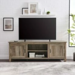 Modern Farmhouse Wood TV Stand for TVs up to 80" - Saracina Home Gray Wash -Cheap TV Stands Store unnamed file 3880