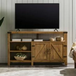 2 Door Farmhouse Highboy TV Stand for TVs up to 65" - Saracina Home Barnwood -Cheap TV Stands Store unnamed file 3920