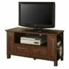 Wood Storage TV Stand Console for TVs up to 50" - Saracina Home Brown