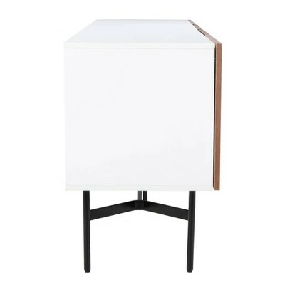 Skip Wood TV Stand for TVs up to 70" Walnut/White/Black - Safavieh 6 Skip Wood TV Stand for TVs up to 70" Walnut/White/Black - Safavieh - Image 4