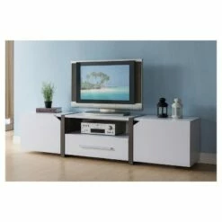 Miran Contemporary TV Stand for TVs up to 80" White - HOMES: Inside + Out