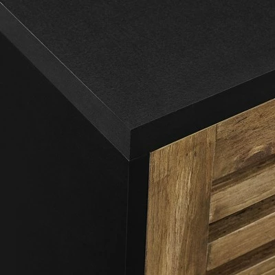 Visconti Modern Boho Sliding Slat Door TV Stand for TVs up to 58" - Saracina Home Gray Wash 4 Visconti Modern Boho Sliding Slat Door TV Stand for TVs up to 58" - Saracina Home Gray Wash - Image 2