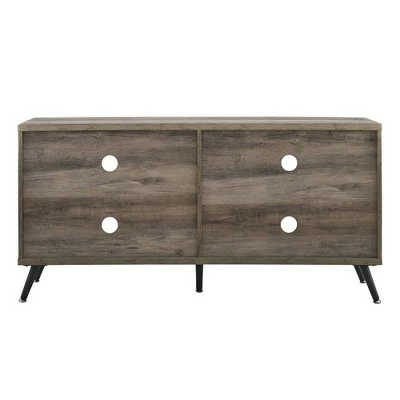 Visconti Modern Boho Sliding Slat Door TV Stand for TVs up to 58" - Saracina Home Gray Wash 8 Visconti Modern Boho Sliding Slat Door TV Stand for TVs up to 58" - Saracina Home Gray Wash - Image 6