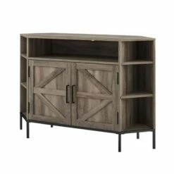 Atticus Modern Farmhouse 2 Door Corner TV Stand for TVs up to 55" - Saracina Home Rustic Oak -Cheap TV Stands Store unnamed file 4081