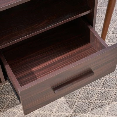 Marceau Mid-Century Modern TV Stand for TVs up to 44" - Christopher Knight Home Dark Walnut 4 Marceau Mid-Century Modern TV Stand for TVs up to 44" - Christopher Knight Home Dark Walnut - Image 2