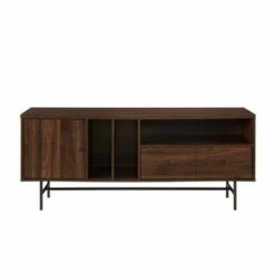 Modern Vinyl Record Player Storage TV Stand for TVs up to 65" - Saracina Home Dark Walnut -Cheap TV Stands Store unnamed file 4146