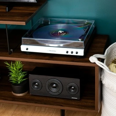 Asymmetrical Wood and Glass Console TV Stand for TVs up to 50" - Saracina Home Slate Gray 7 Asymmetrical Wood and Glass Console TV Stand for TVs up to 50" - Saracina Home Slate Gray - Image 5